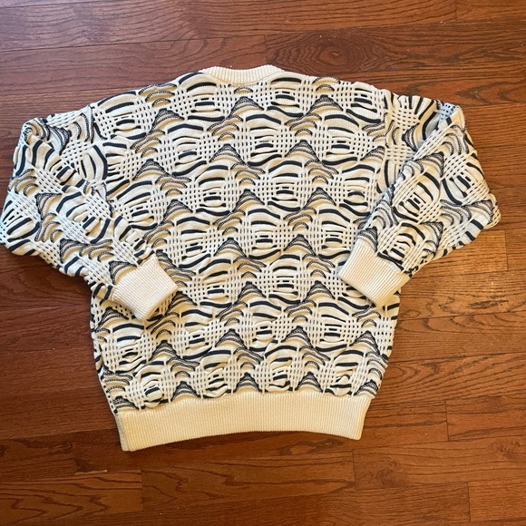 COOGI Cream and Black Crewneck Sweater - Picture 2 of 5